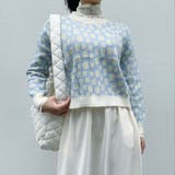 フラワ-柄ニットプルオーバー 韓国ファッション 可愛い | Sibra | 詳細画像12