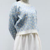 フラワ-柄ニットプルオーバー 韓国ファッション 可愛い | Sibra | 詳細画像14