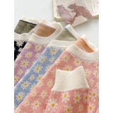 フラワ-柄ニットプルオーバー 韓国ファッション 可愛い | Sibra | 詳細画像11