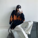 ビッグシルエット クルーネックニットプルオーバー 韓国ファッション | Sibra | 詳細画像6