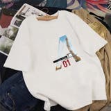 ホワイト | オーバーサイズ ロングT 大きめ 爽やか カットソー 通勤 カジュアル 半袖 | Sibra