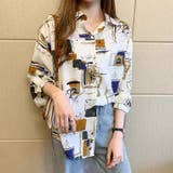 プリントシャツ長袖 柄シャツ  レトロ デザインシャツ | Sibra | 詳細画像1 