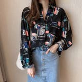 プリントシャツ長袖 柄シャツ  レトロ デザインシャツ | Sibra | 詳細画像4 