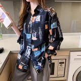 プリントシャツ長袖 柄シャツ  レトロ デザインシャツ | Sibra | 詳細画像3 