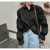 ブラック | 袖ダブルシャーリングシャツ ボリューム シャーリング | Sibra