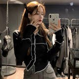 polo衿トップス 柔らか 韓国ファッション | Sibra | 詳細画像14 