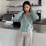 polo衿トップス 柔らか 韓国ファッション | Sibra | 詳細画像4 