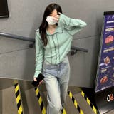 polo衿トップス 柔らか 韓国ファッション | Sibra | 詳細画像7 