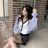 ドッキングカーディガン 韓国ファッション Vネック | Sibra | 詳細画像13 