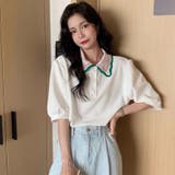 半袖polo衿Tシャツ 韓国ファッション トップス | Sibra | 詳細画像9 
