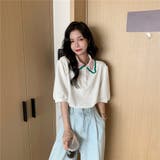 半袖polo衿Tシャツ 韓国ファッション トップス | Sibra | 詳細画像11 