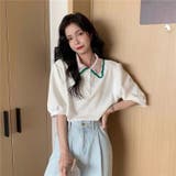 半袖polo衿Tシャツ 韓国ファッション トップス | Sibra | 詳細画像13 