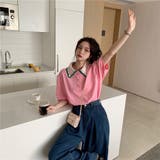 半袖polo衿Tシャツ 韓国ファッション トップス | Sibra | 詳細画像5 