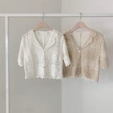 ショート丈半袖カーディガン 韓国ファッション レース | Sibra | 詳細画像10