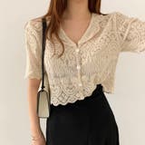 ショート丈半袖カーディガン 韓国ファッション レース | Sibra | 詳細画像15