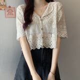 ショート丈半袖カーディガン 韓国ファッション レース | Sibra | 詳細画像17