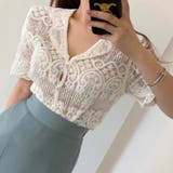 ショート丈半袖カーディガン 韓国ファッション レース | Sibra | 詳細画像7