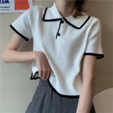 ショート丈polo衿ニットトップス 韓国ファッション 夏服 | Sibra | 詳細画像13