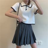 ショート丈polo衿ニットトップス 韓国ファッション 夏服 | Sibra | 詳細画像14