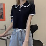 ショート丈polo衿ニットトップス 韓国ファッション 夏服 | Sibra | 詳細画像17