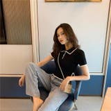ショート丈polo衿ニットトップス 韓国ファッション 夏服 | Sibra | 詳細画像16