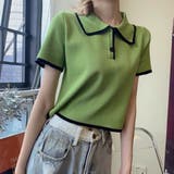 ショート丈polo衿ニットトップス 韓国ファッション 夏服 | Sibra | 詳細画像20