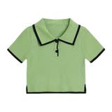 ショート丈polo衿ニットトップス 韓国ファッション 夏服 | Sibra | 詳細画像4