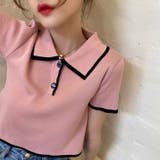 ショート丈polo衿ニットトップス 韓国ファッション 夏服 | Sibra | 詳細画像6