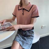 ショート丈polo衿ニットトップス 韓国ファッション 夏服 | Sibra | 詳細画像7