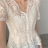 キャミ付き刺繍レースブラウス 韓国ファッション 花柄 | Sibra | 詳細画像33