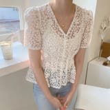 キャミ付き刺繍レースブラウス 韓国ファッション 花柄 | Sibra | 詳細画像36
