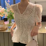 キャミ付き刺繍レースブラウス 韓国ファッション 花柄 | Sibra | 詳細画像43