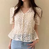 キャミ付き刺繍レースブラウス 韓国ファッション 花柄 | Sibra | 詳細画像5