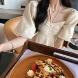 Vネックボリューム袖ブラウス 韓国ファッション 夏服 | Sibra | 詳細画像11