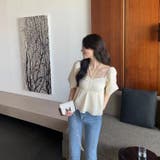 Vネックボリューム袖ブラウス 韓国ファッション 夏服 | Sibra | 詳細画像14