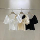 Vネックボリューム袖ブラウス 韓国ファッション 夏服 | Sibra | 詳細画像15