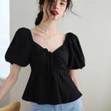 Vネックボリューム袖ブラウス 韓国ファッション 夏服 | Sibra | 詳細画像10