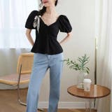 Vネックボリューム袖ブラウス 韓国ファッション 夏服 | Sibra | 詳細画像7