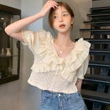 フリルニットトップス 韓国ファッション 夏服 | Sibra | 詳細画像15