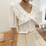 フリルニットトップス 韓国ファッション 夏服 | Sibra | 詳細画像22