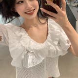 フリルニットトップス 韓国ファッション 夏服 | Sibra | 詳細画像4