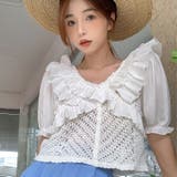 フリルニットトップス 韓国ファッション 夏服 | Sibra | 詳細画像9