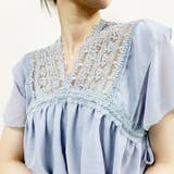 Vネックブラウス 韓国ファッション レース | Sibra | 詳細画像14