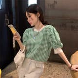 千鳥格子柄ニットトップス 韓国ファッション オフィスカジュアル | Sibra | 詳細画像22 