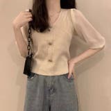 ニットブラウス 韓国ファッション 夏服 | Sibra | 詳細画像9
