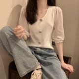 ニットブラウス 韓国ファッション 夏服 | Sibra | 詳細画像4