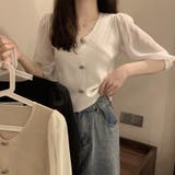 ニットブラウス 韓国ファッション 夏服 | Sibra | 詳細画像6