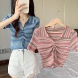 ニットトップス 韓国ファッション 夏服 | Sibra | 詳細画像3