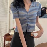 ブル- | ニットトップス 韓国ファッション 夏服 | Sibra