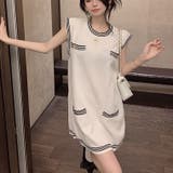 ホワイト | ニットロングベスト 韓国ファッション 夏服 | Sibra